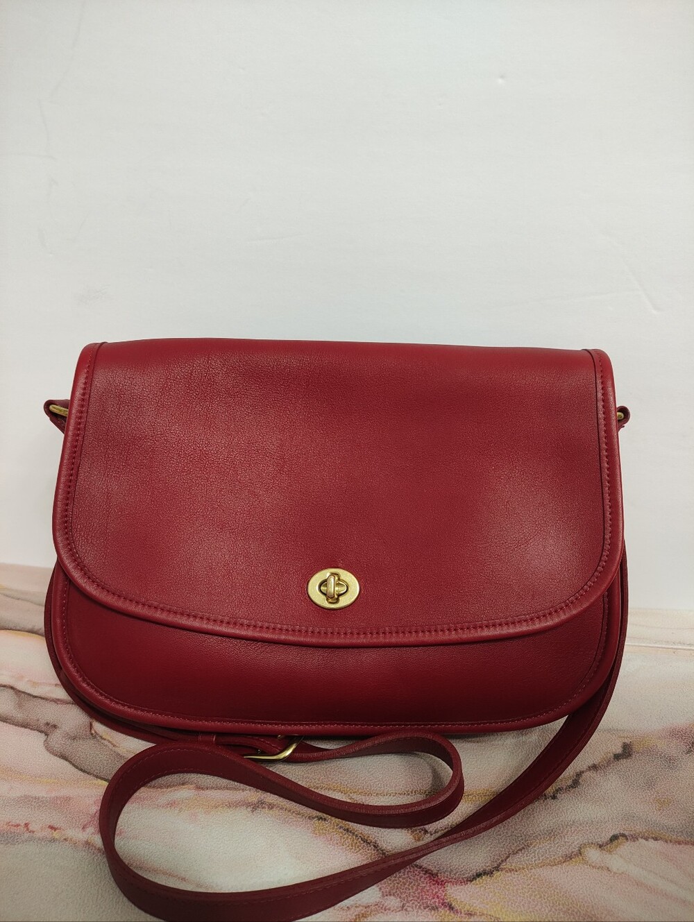 Vintage Coach City Bag 9790 Red Made in Costa Rica